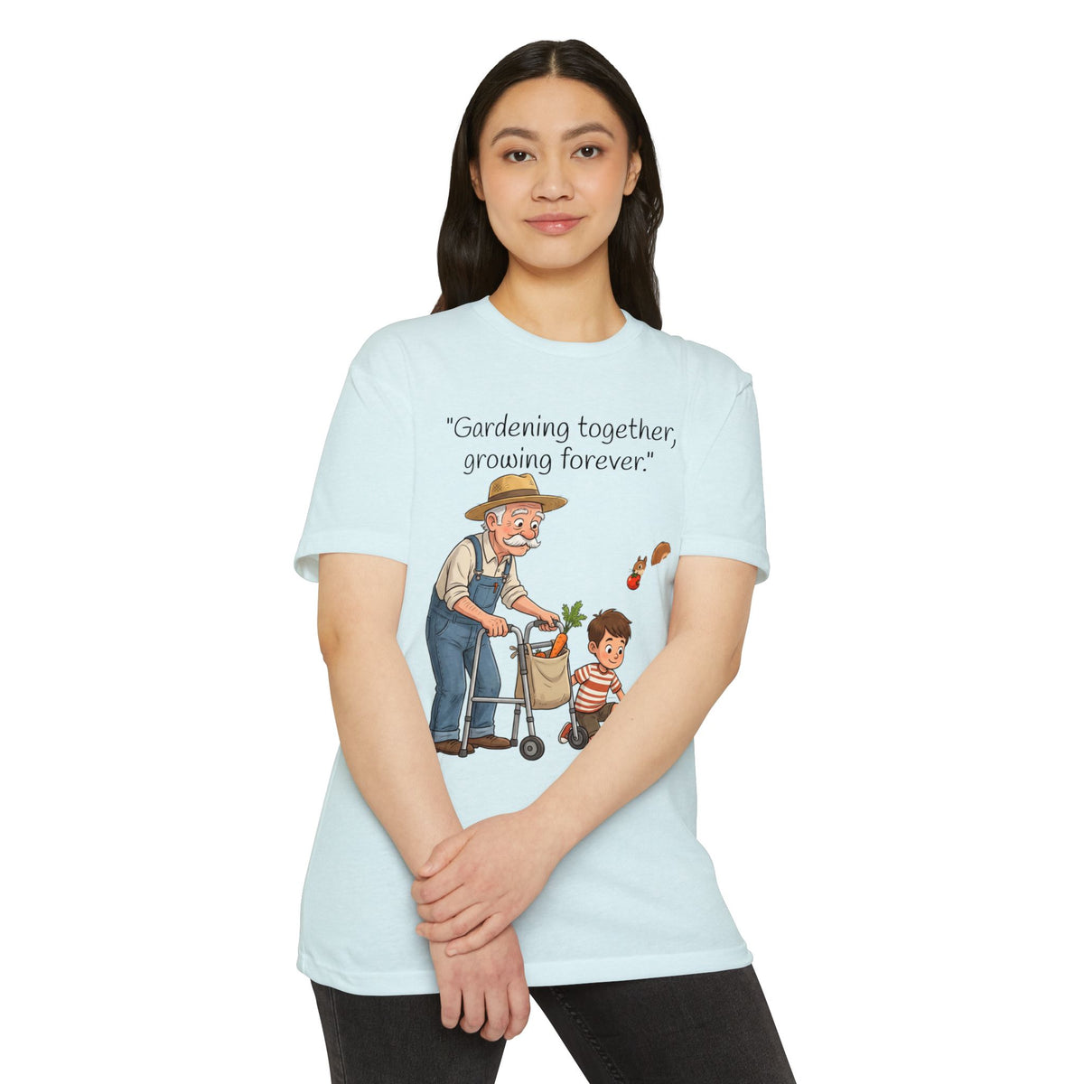 Gardening Together T-Shirt — "Gardening together, growing forever." Grandparent & Child Garden Tee