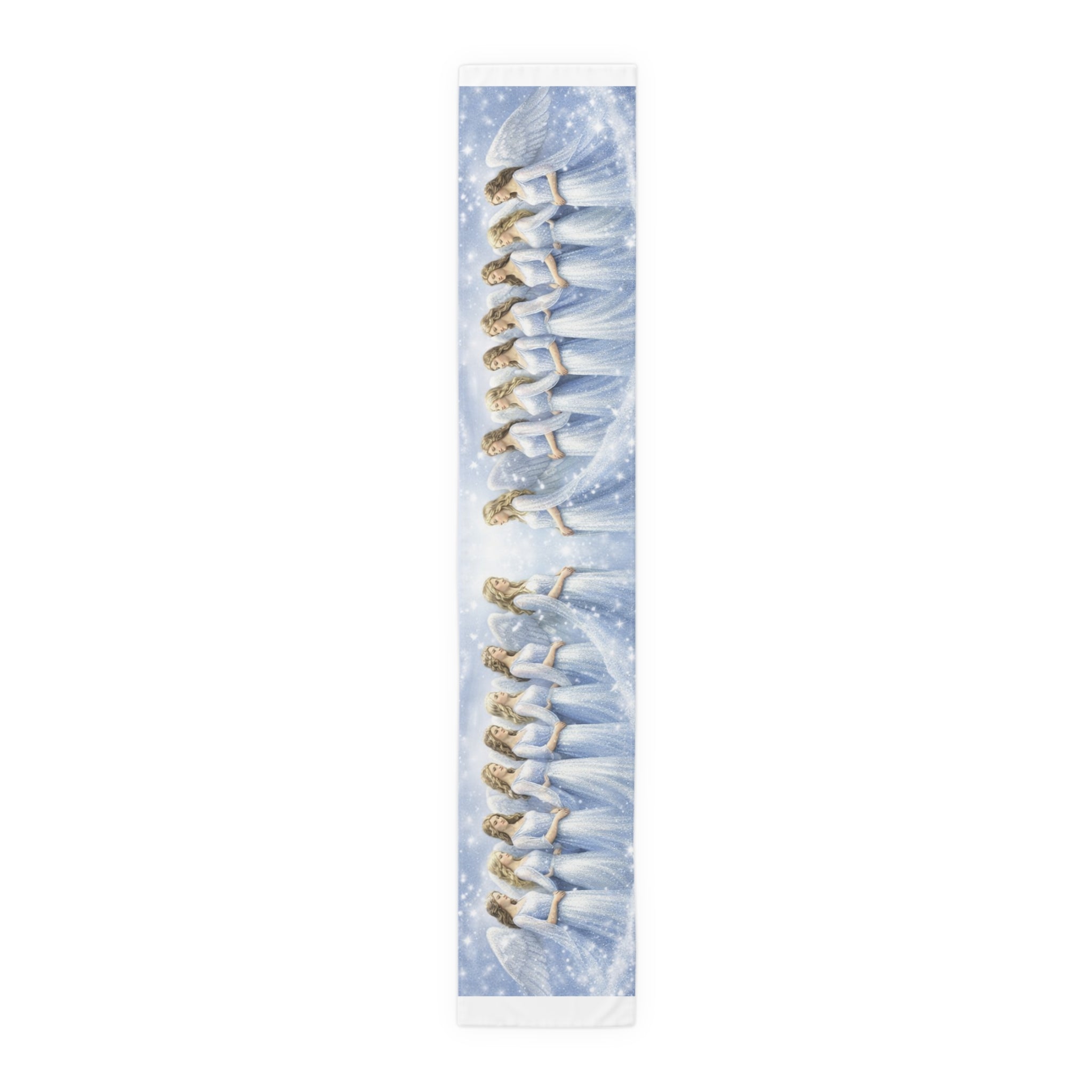 Angelic Women Illustration Table Runner | Heavenly Figures, Soft Pastel