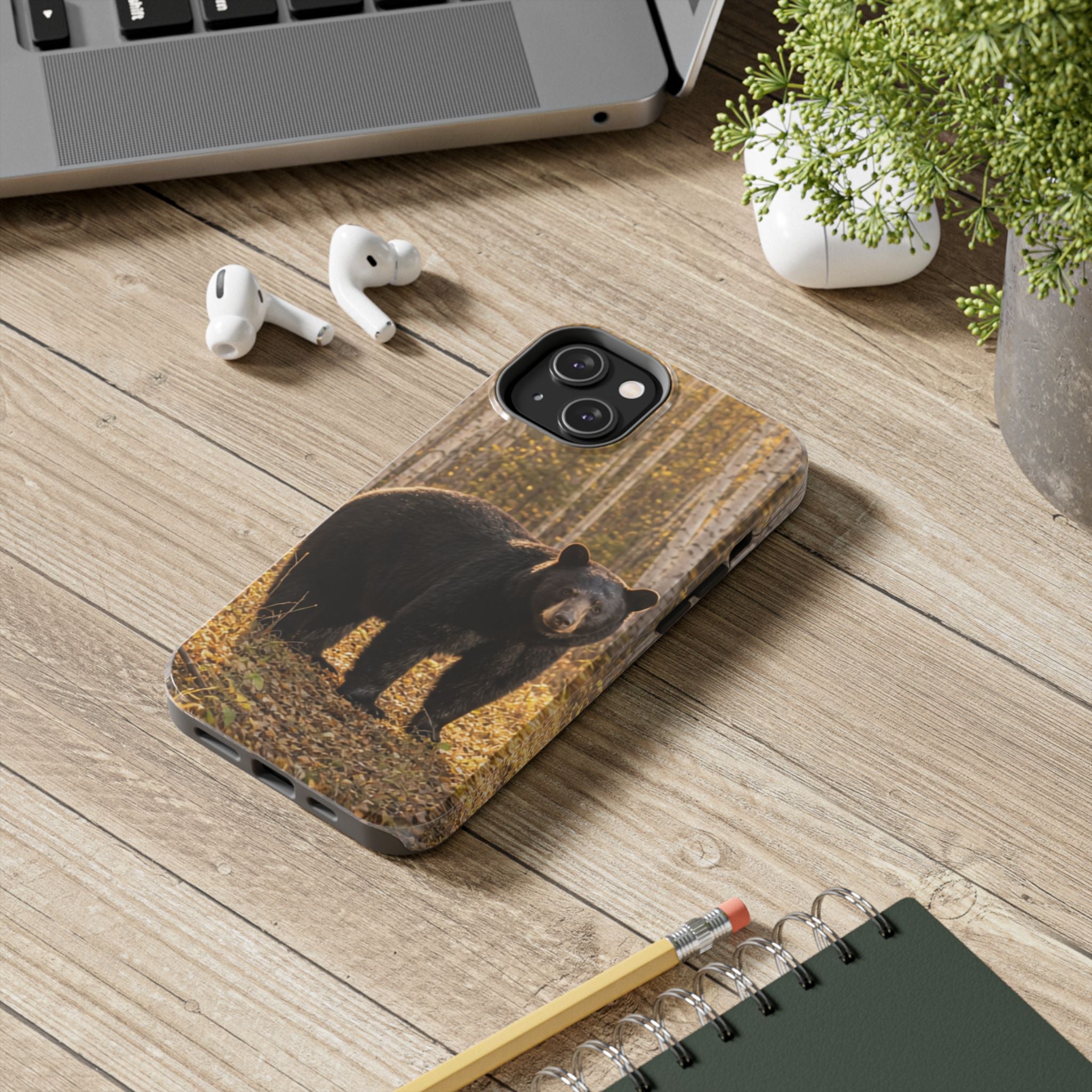 Black Bear Forest Phone Case | Tough Phone Case