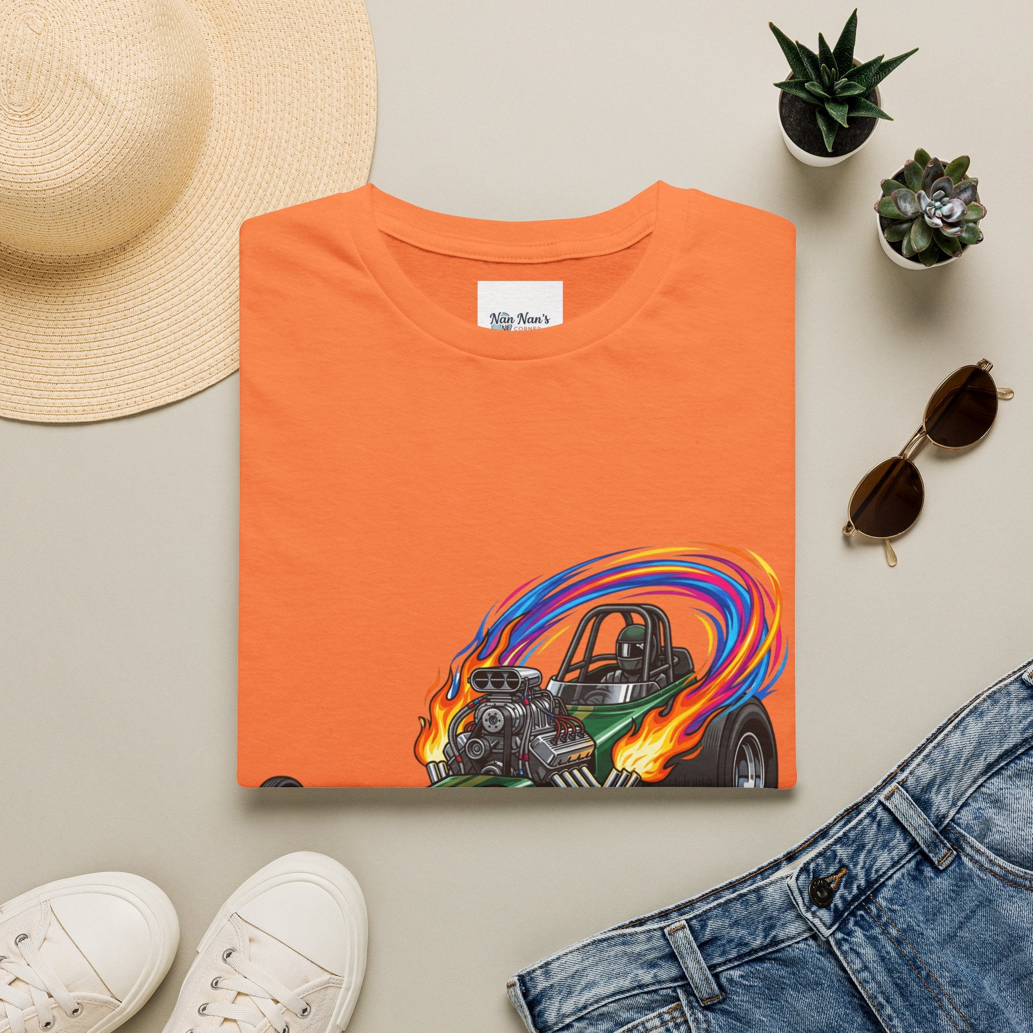 Dragster Racing Unisex Graphic T-Shirt – Novelty Soft Style Cotton Tee