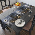 Spooky Truck Halloween Table Runner | Pumpkin Lined Road, Full Moon