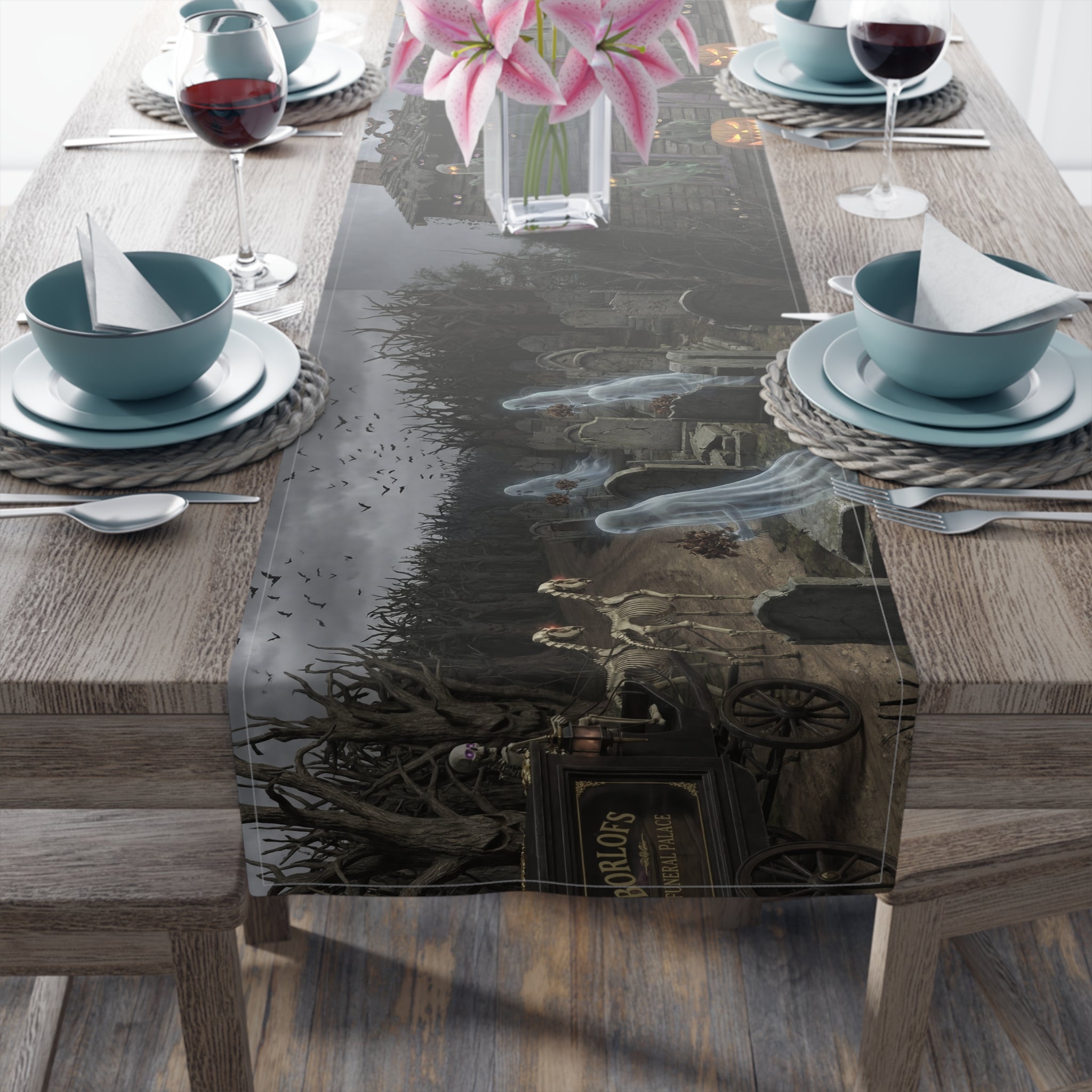 Haunted Mansion/Table Runner (Cotton, Poly)