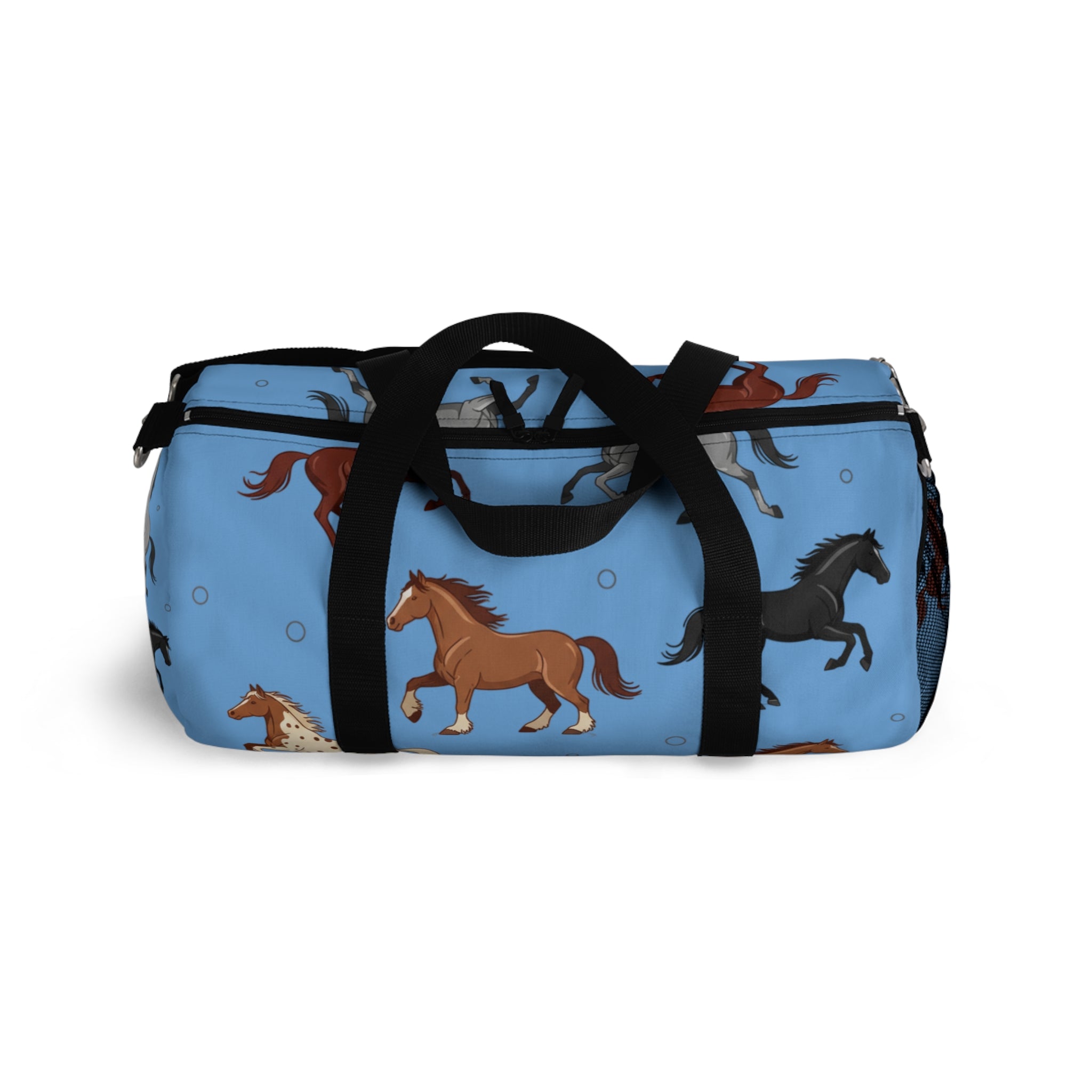 Blue Galloping Horses Duffel Bag / Equestrian Travel & Gym Bag