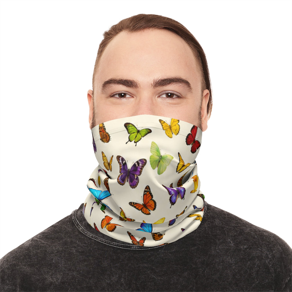 Colorful Butterfly Field Neck Gaiter | Spring Floral Scarf