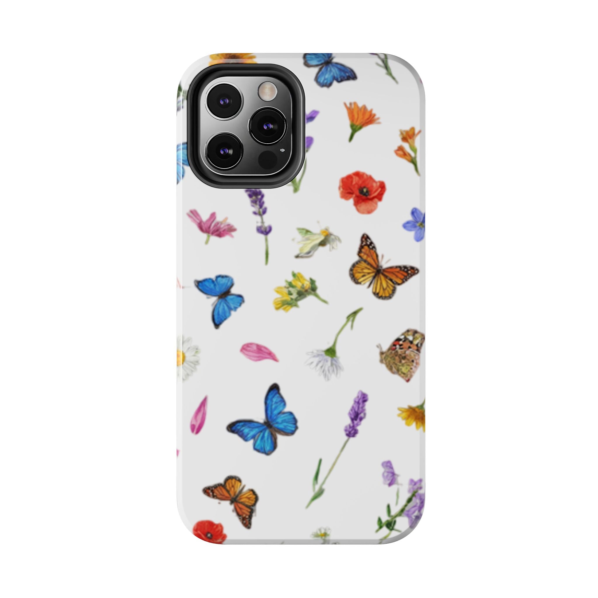 Butterfly Meadow Tough Phone Case / Floral Protective Phone Cover