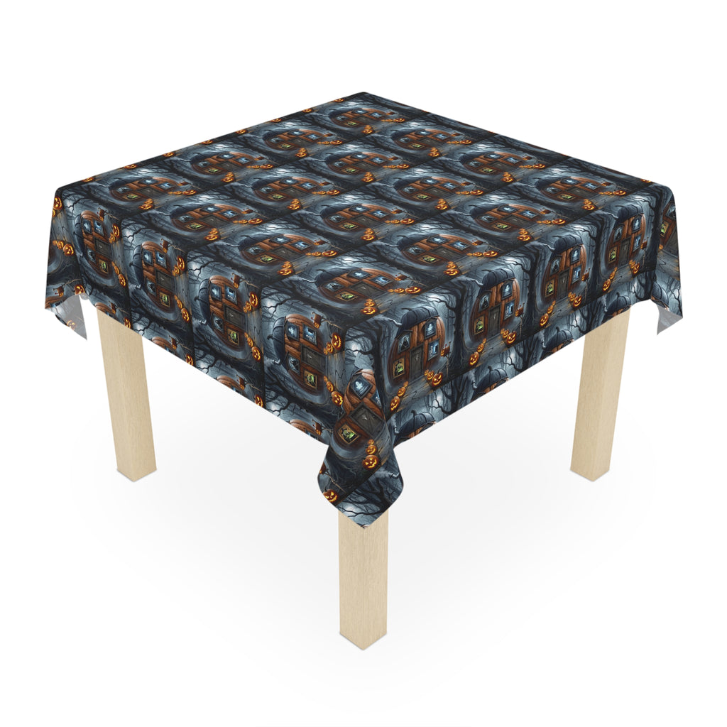 Gothic Pumpkin Pattern Tablecloth / Spooky Halloween Harvest Decor