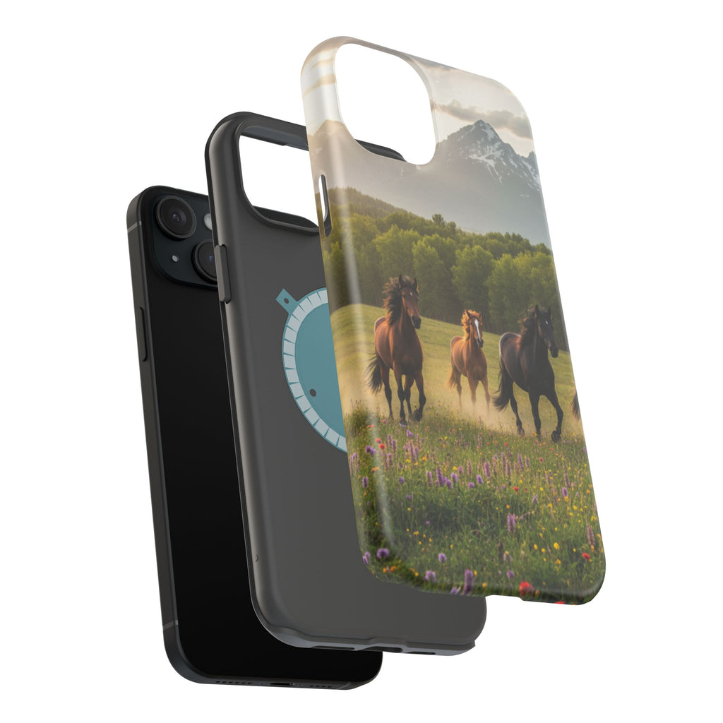 Running Horses Phone Case | Magnetic Impact-Resistant Case