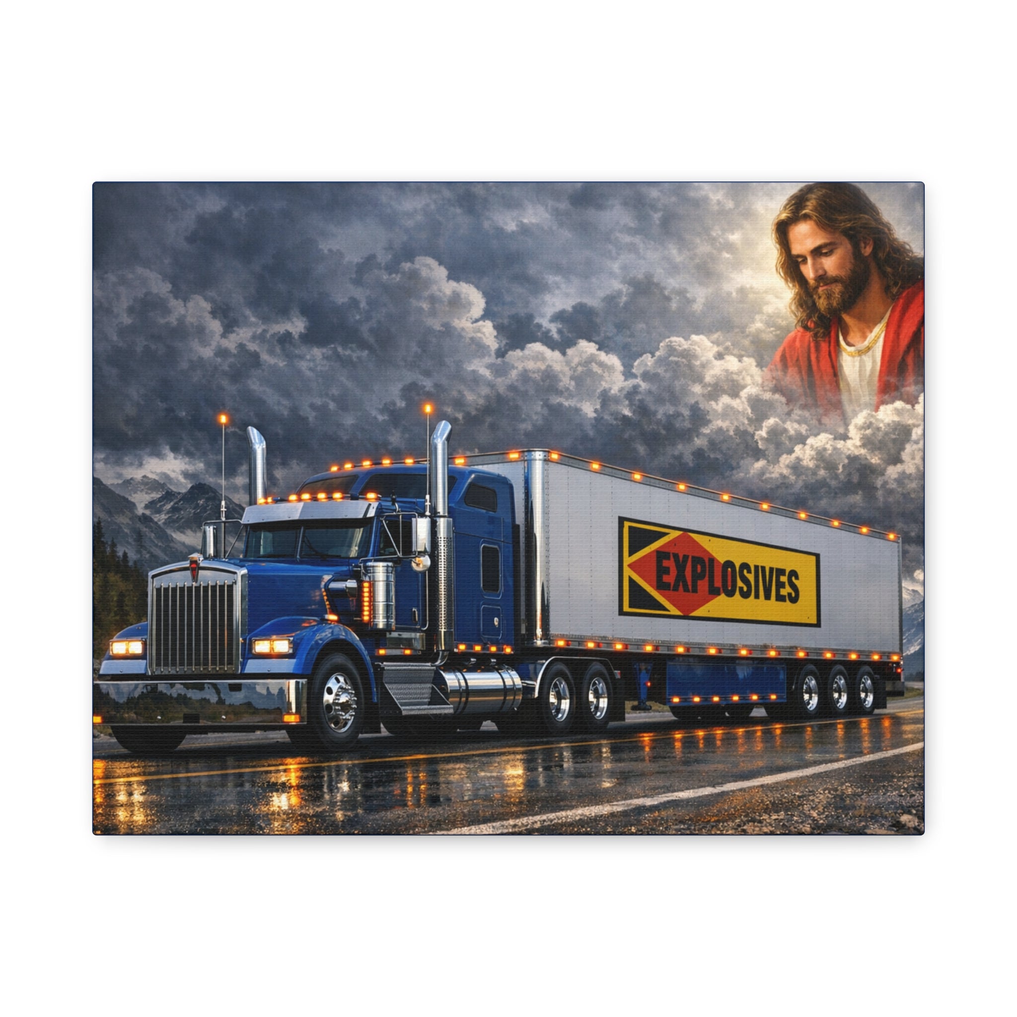 Trucking with Jesus/Matte Canvas, Stretched, 1.25"