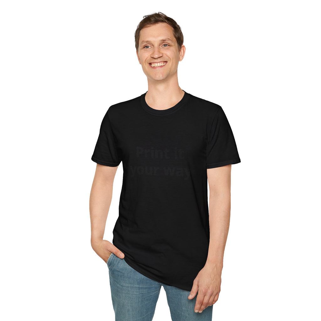 Print it Your Way T-Shirt | Customizable Text Mockup Tee