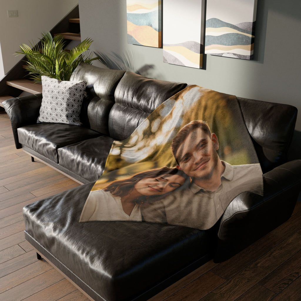 Photo Blanket / Personalized Soft Polyester Photo Throw, Custom Memory Gift