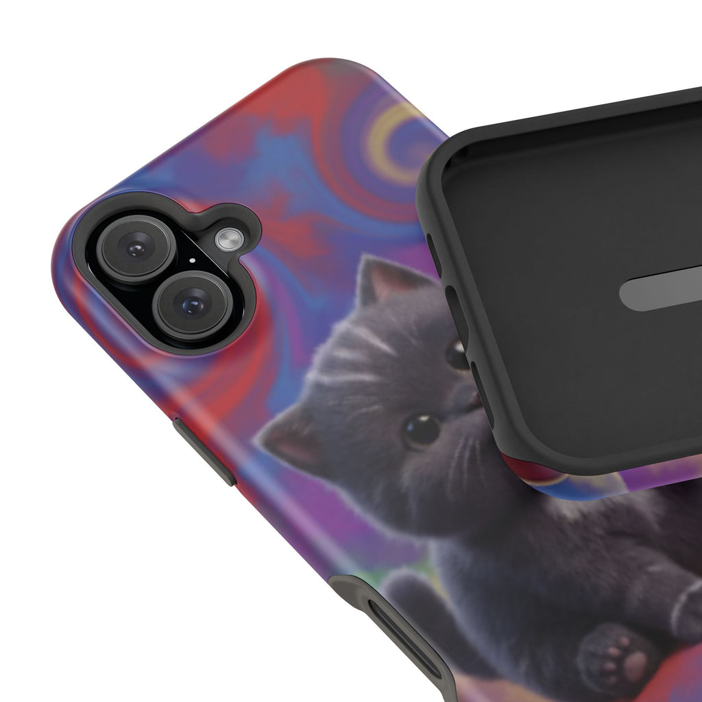 Kawaii Gray Kitten phone case | Impact-Resistant Case