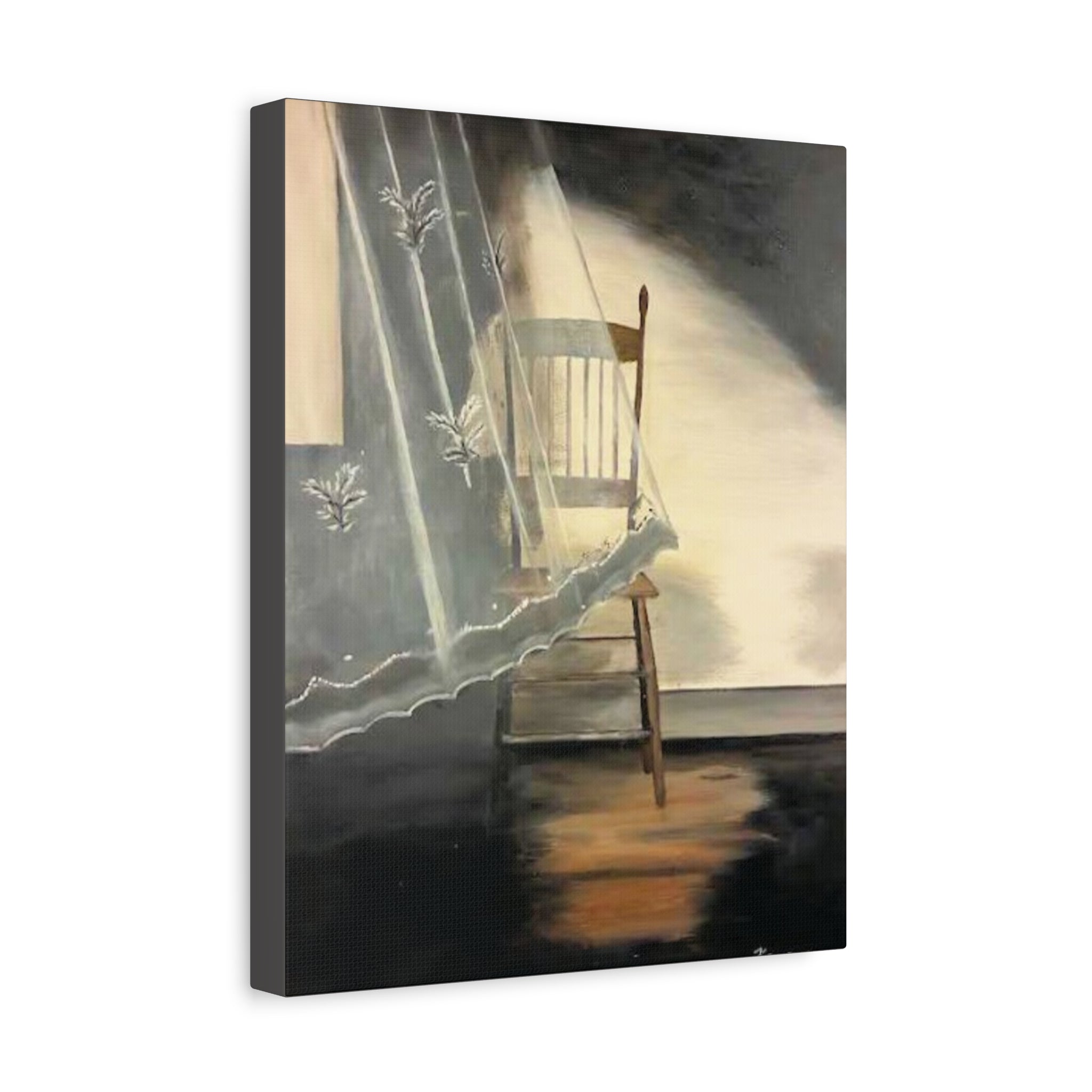 Lace Curtain and Chair Canvas