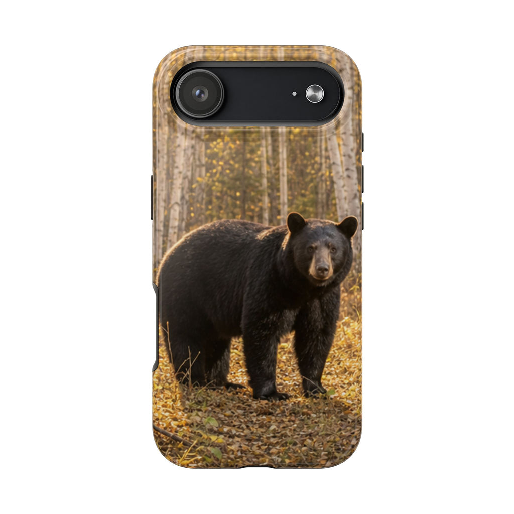 Black Bear Forest Phone Case | Tough Phone Case