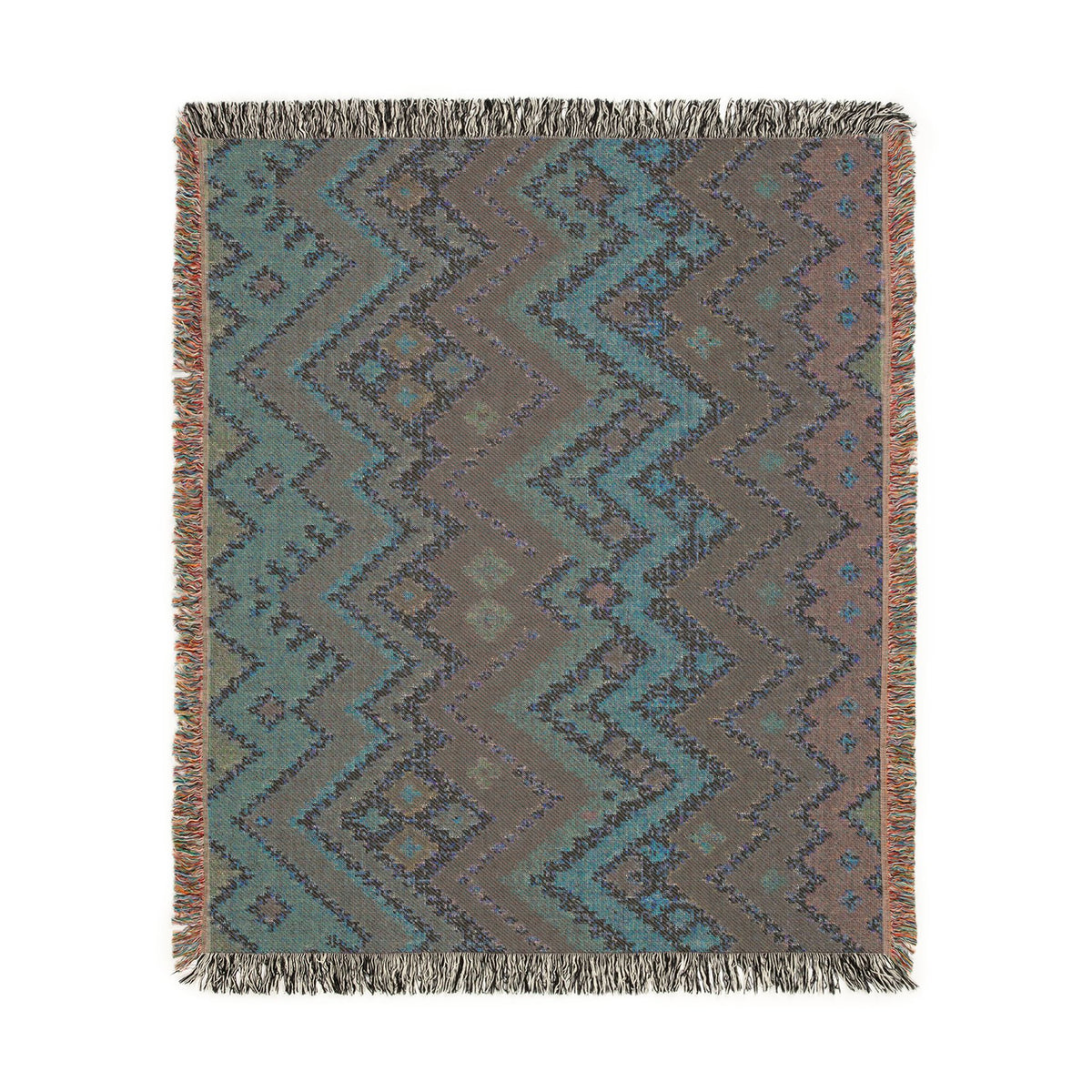 Southwestern Chevron Woven Blanket - Aztec Zigzag
