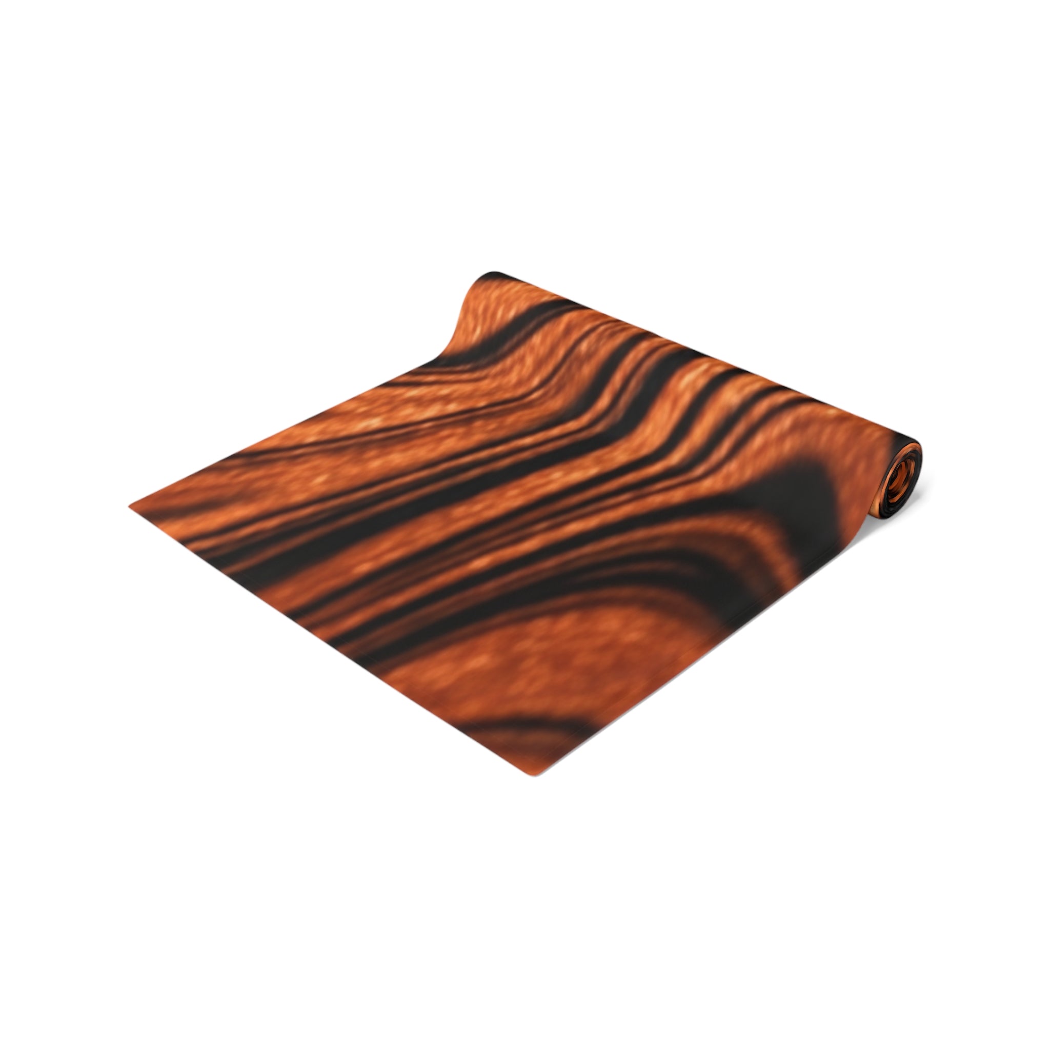 Halloween Copper Marble Swirl Table Runner | Abstract Woodgrain Pattern