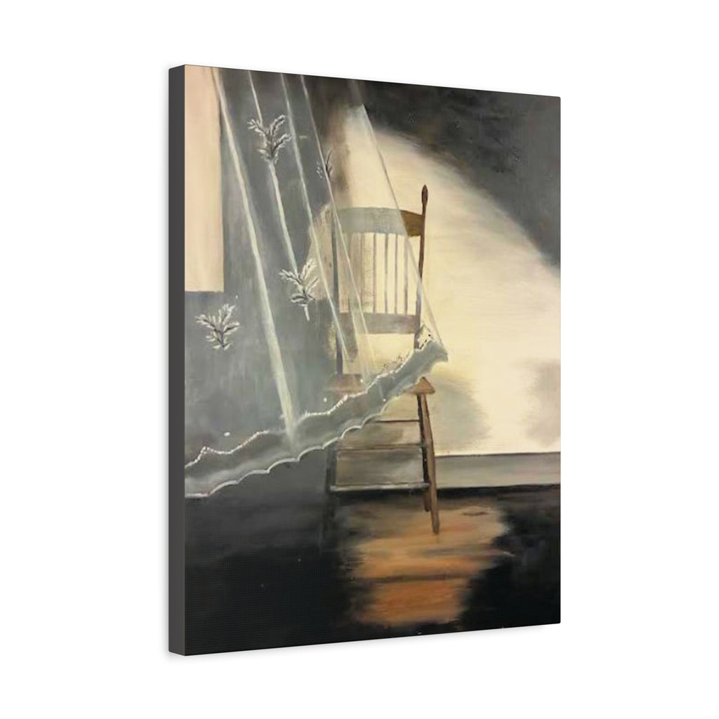 Lace Curtain and Chair Canvas
