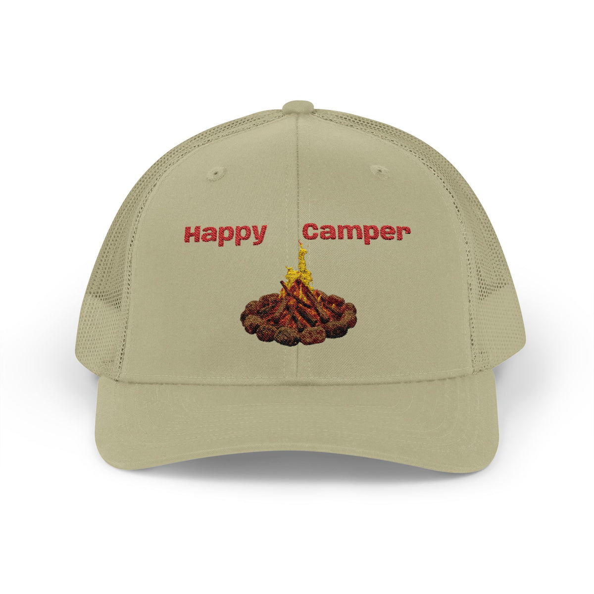 Happy Camper campfire Embroidered Snapback Cap | Trucker hat