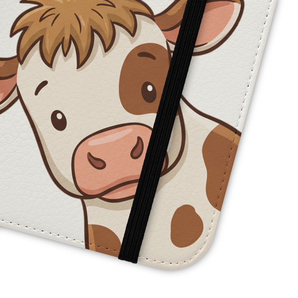 Cow & Hay Pattern Flip Case/ Cute Farm Animal Phone Wallet