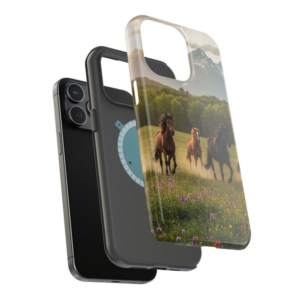 Running Horses Phone Case | Magnetic Impact-Resistant Case