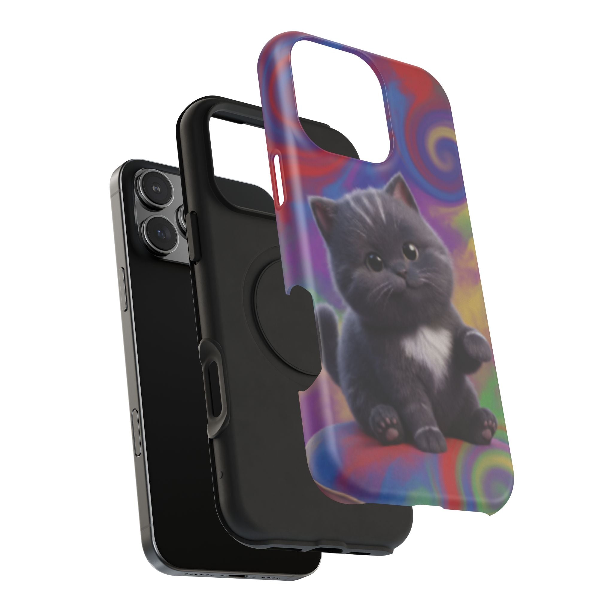 Kawaii Gray Kitten phone case | Impact-Resistant Case