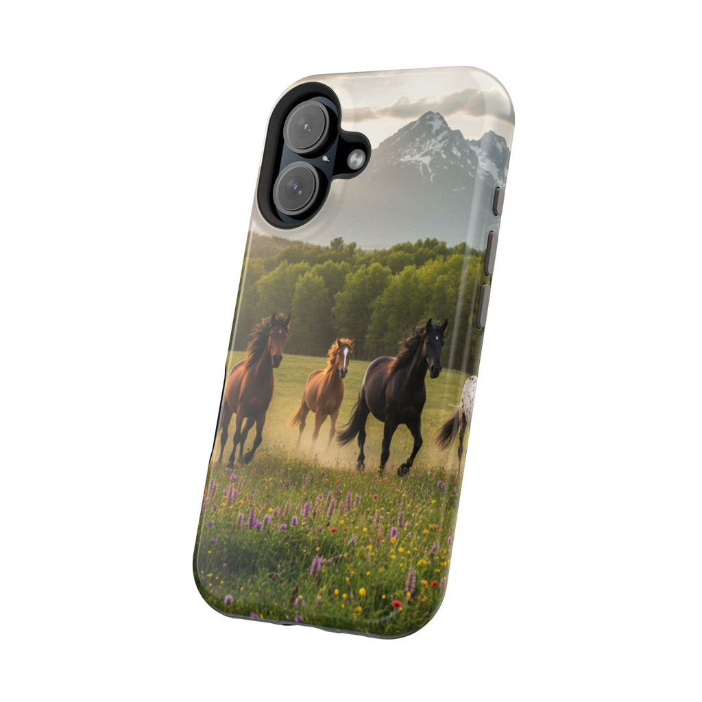 Running Horses Phone Case | Magnetic Impact-Resistant Case