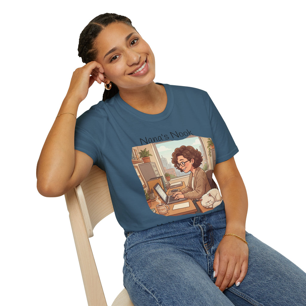 T-Shirt / "Nana's Nook: My Manager Has Whiskers" Cozy Grandma Cat Lover Tee