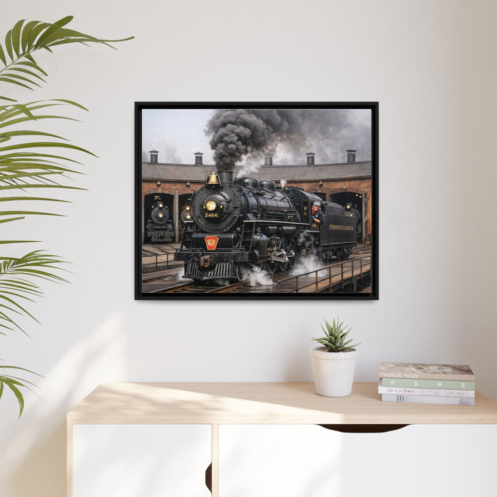 Framed Steam Train/Matte Canvas60 (Multi-color)