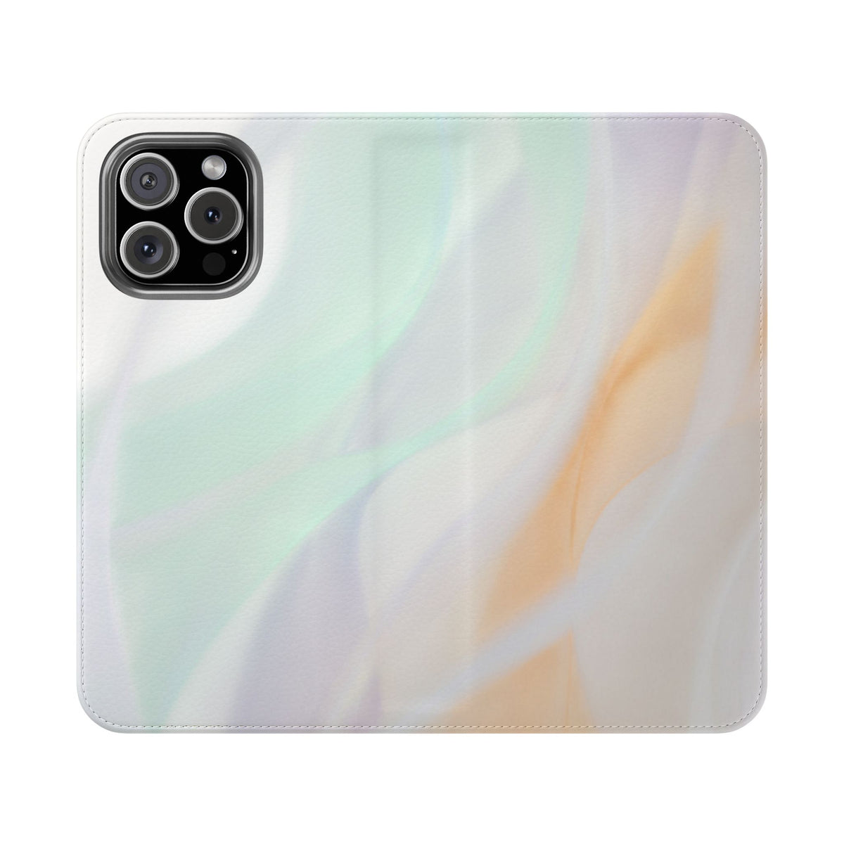 Pastel Marble Flip Case / Soft Watercolor Phone Wallet Cover with Card Slots