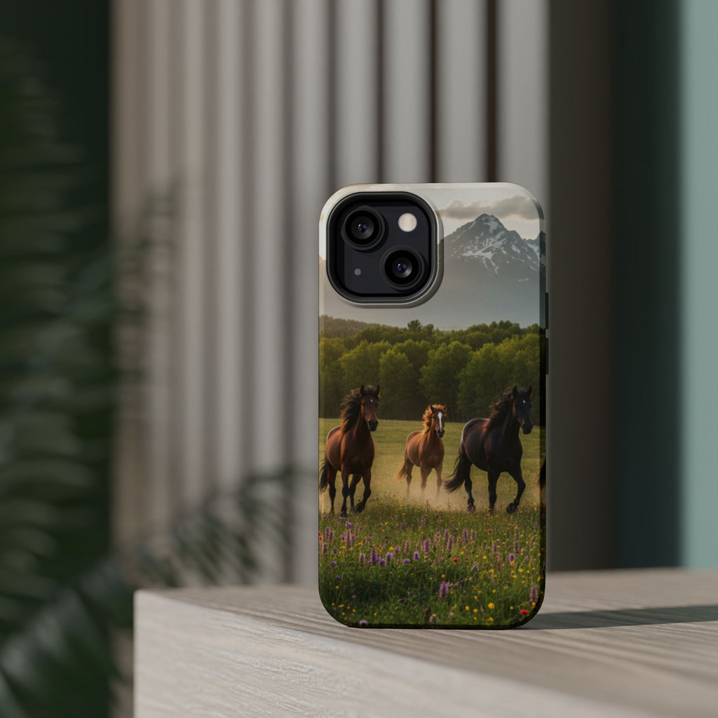 Running Horses Phone Case | Magnetic Impact-Resistant Case