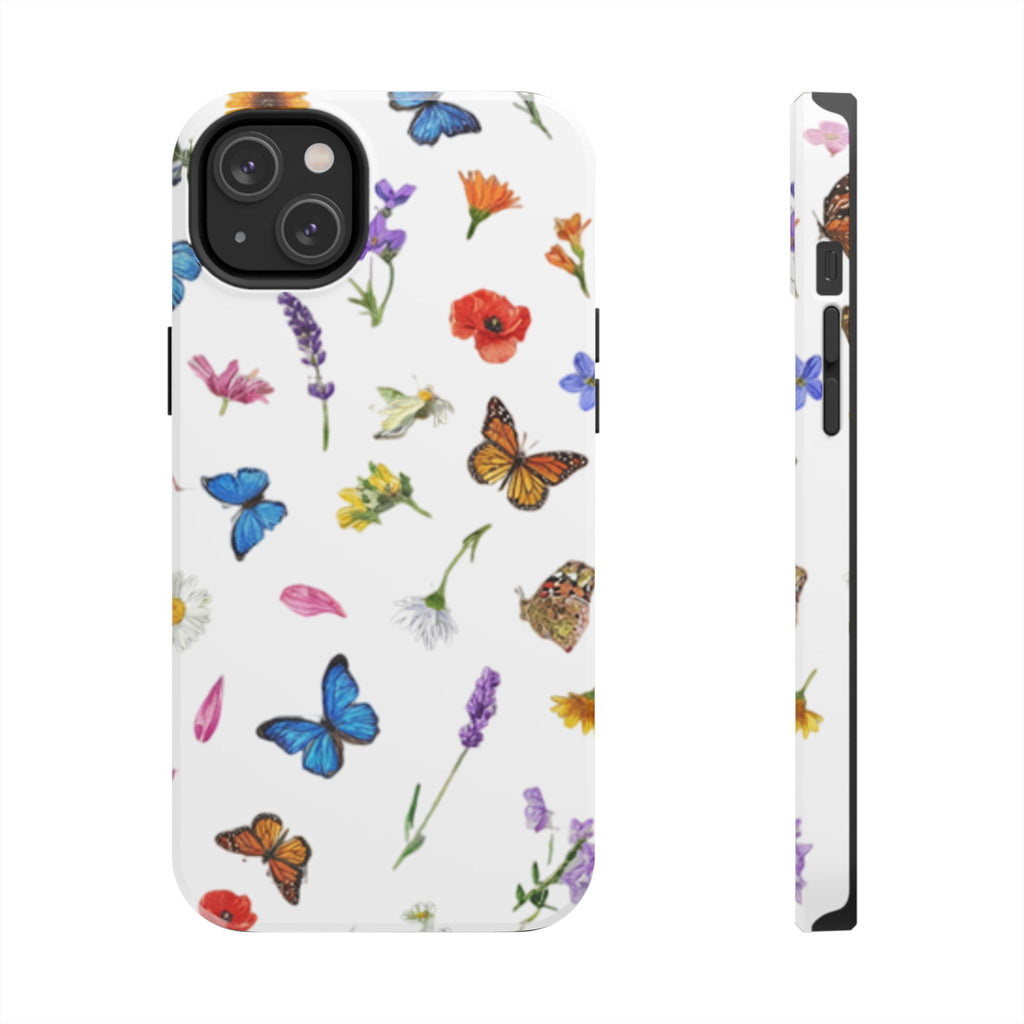 Butterfly Meadow Tough Phone Case / Floral Protective Phone Cover