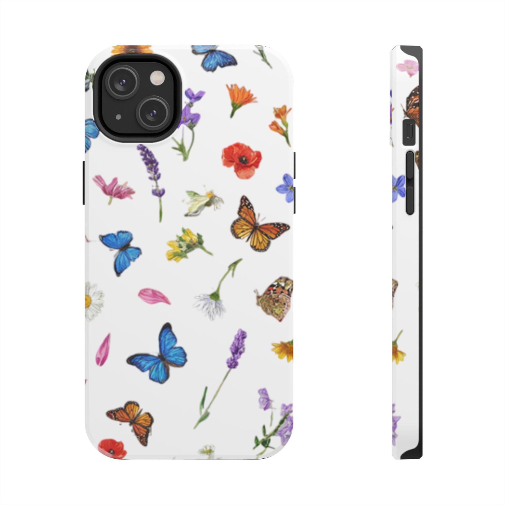 Butterfly Meadow Tough Phone Case / Floral Protective Phone Cover