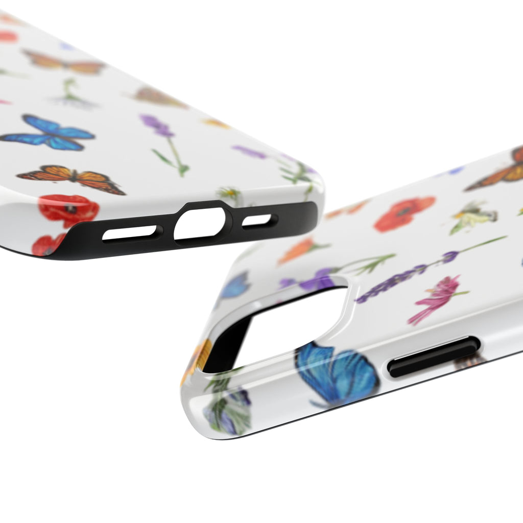 Butterfly Meadow Tough Phone Case / Floral Protective Phone Cover