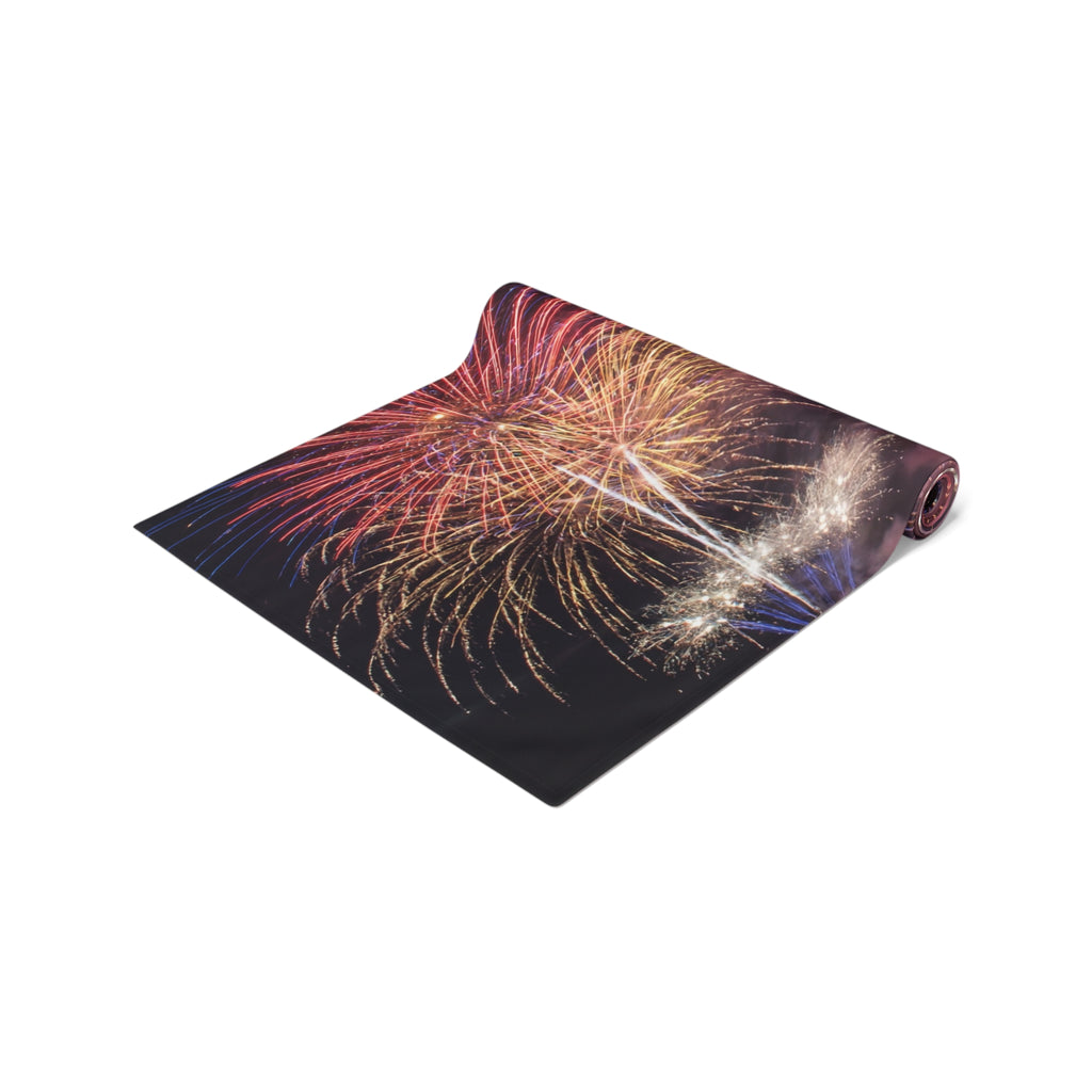 American Eagle with Fireworks Table Runner | Cotton Poly