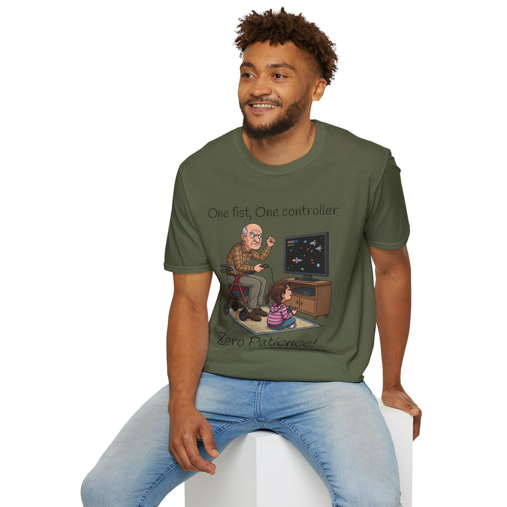 T-Shirt/One Fist One Controller tee |Zero Patience/Grandpa Gaming Design