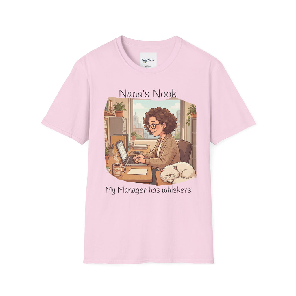 T-Shirt / "Nana's Nook: My Manager Has Whiskers" Cozy Grandma Cat Lover Tee