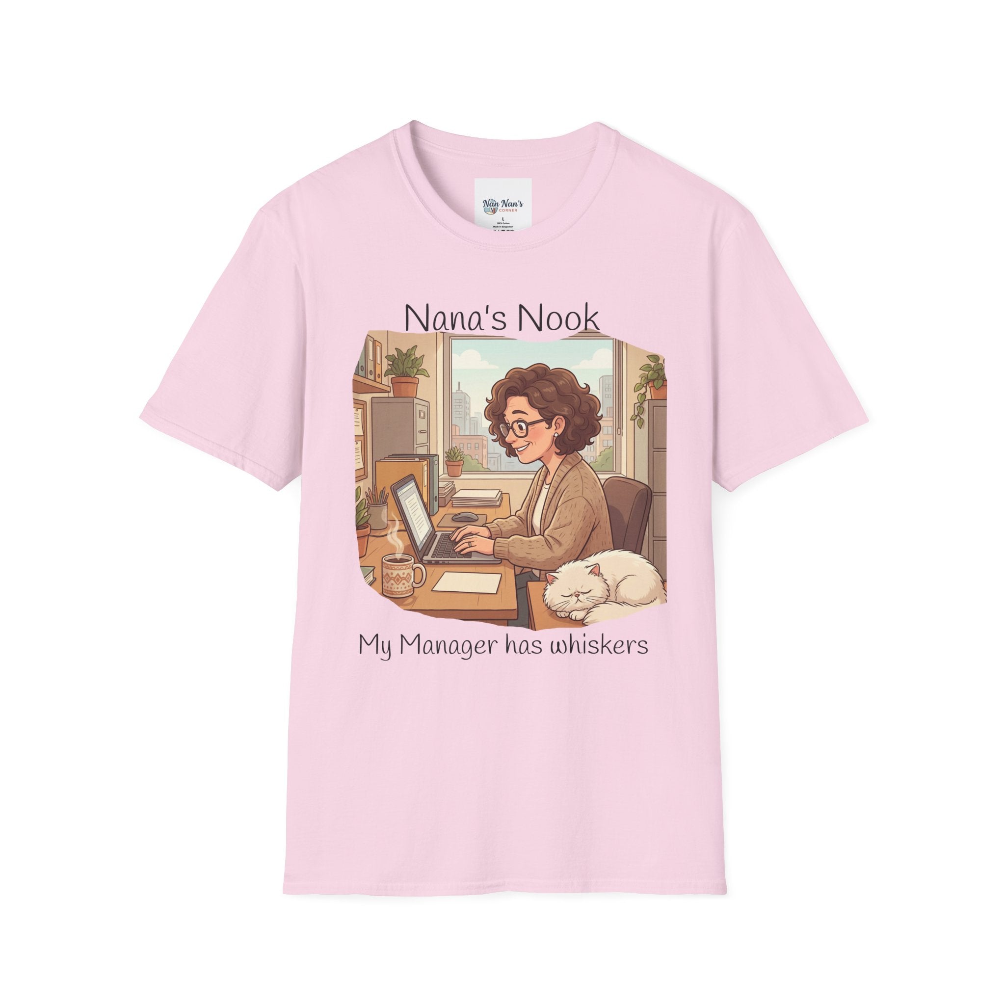 T-Shirt / "Nana's Nook: My Manager Has Whiskers" Cozy Grandma Cat Lover Tee