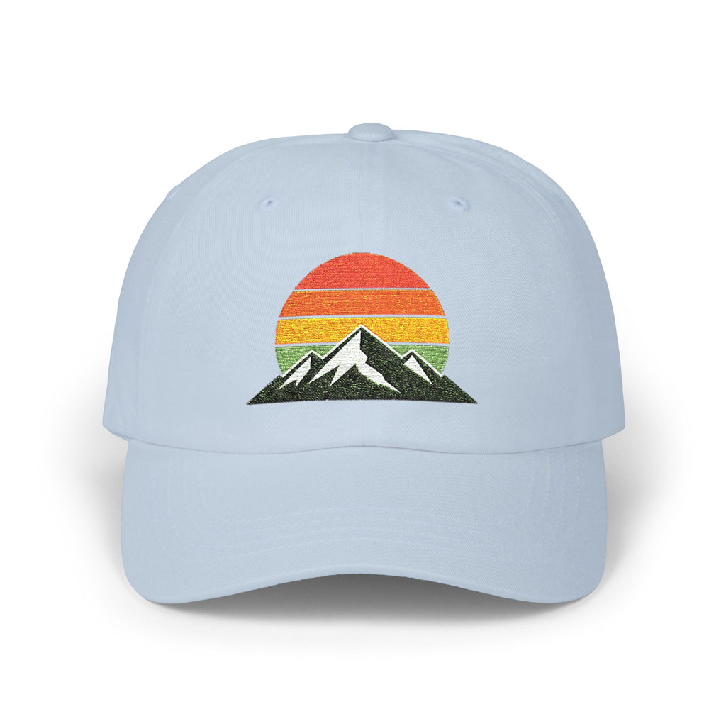 Retro Mountain Sunset Dad Cap | Embroidered Mountain Hat