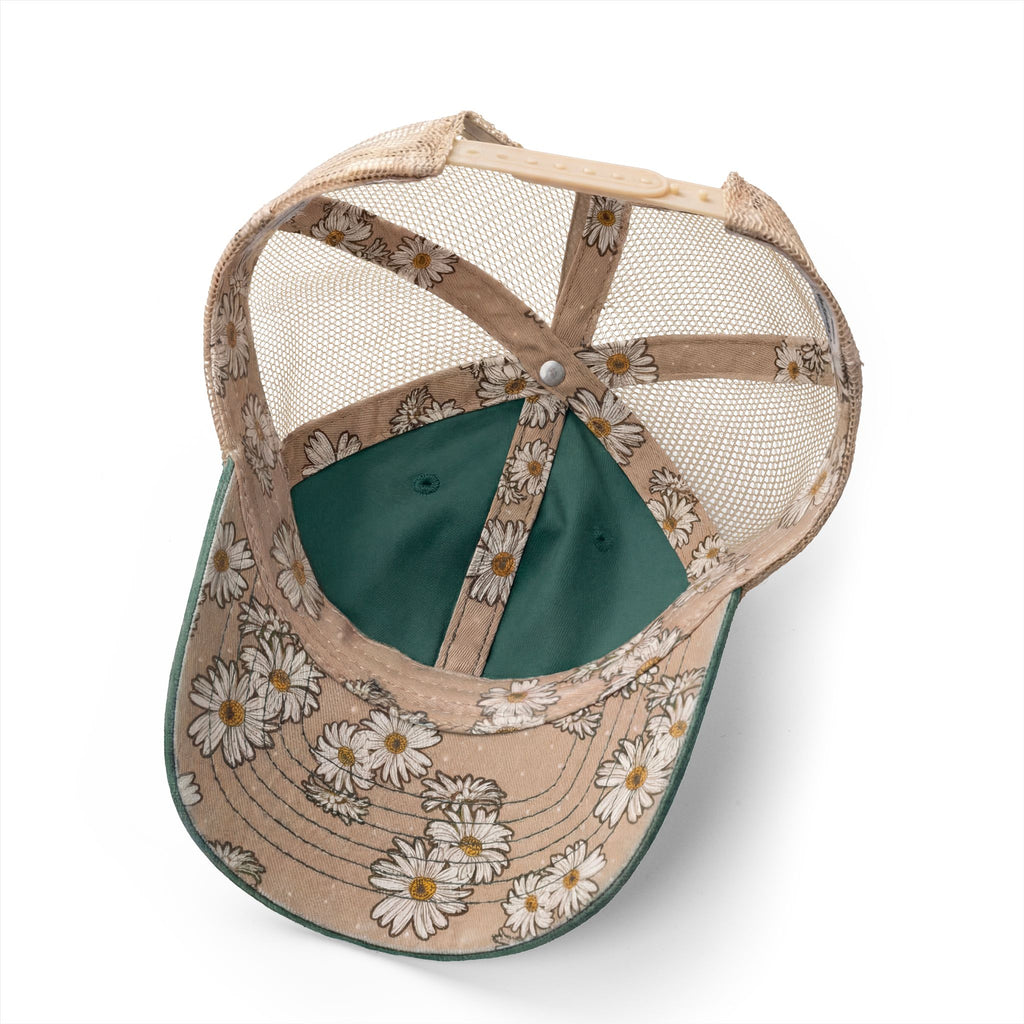 Women's Washed Mesh-Back Cap/Rose Compass