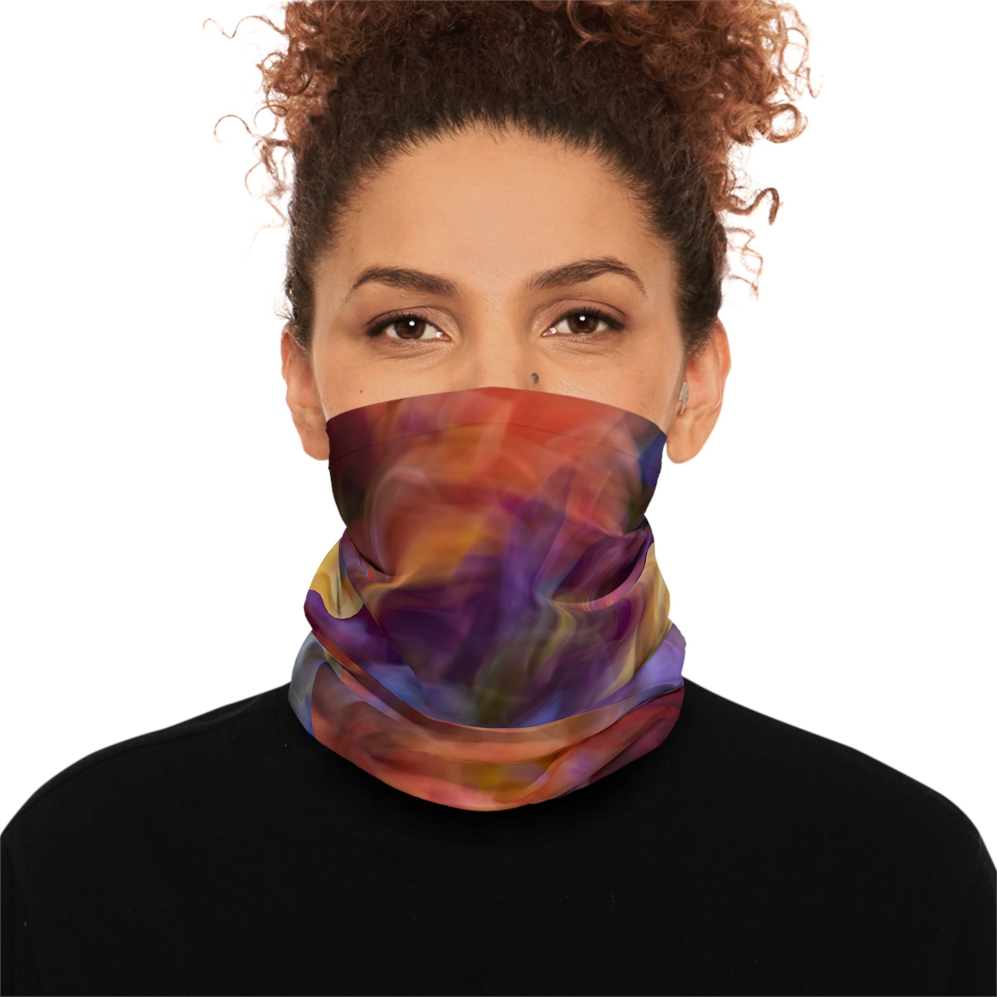 Abstract Floral Blur Neck Gaiter | Colorful Swirl Pattern