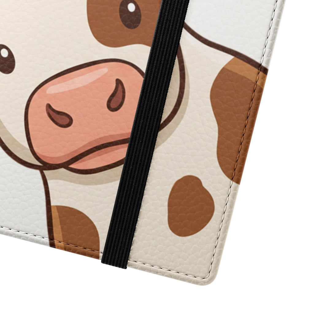 Cow & Hay Pattern Flip Case/ Cute Farm Animal Phone Wallet