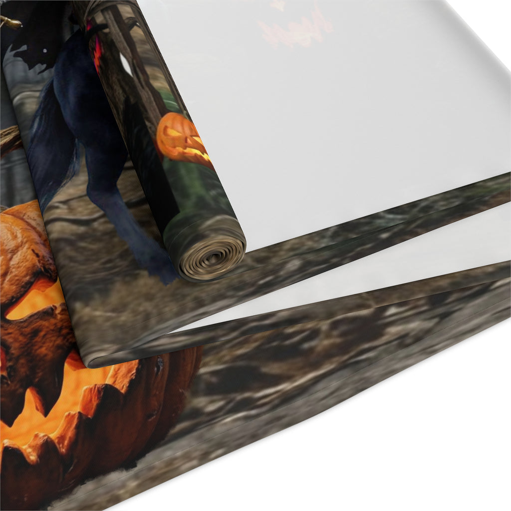 Haunted Graveyard Table Runner — Spooky Halloween Haunted House & Jack-o’-Lantern Décor