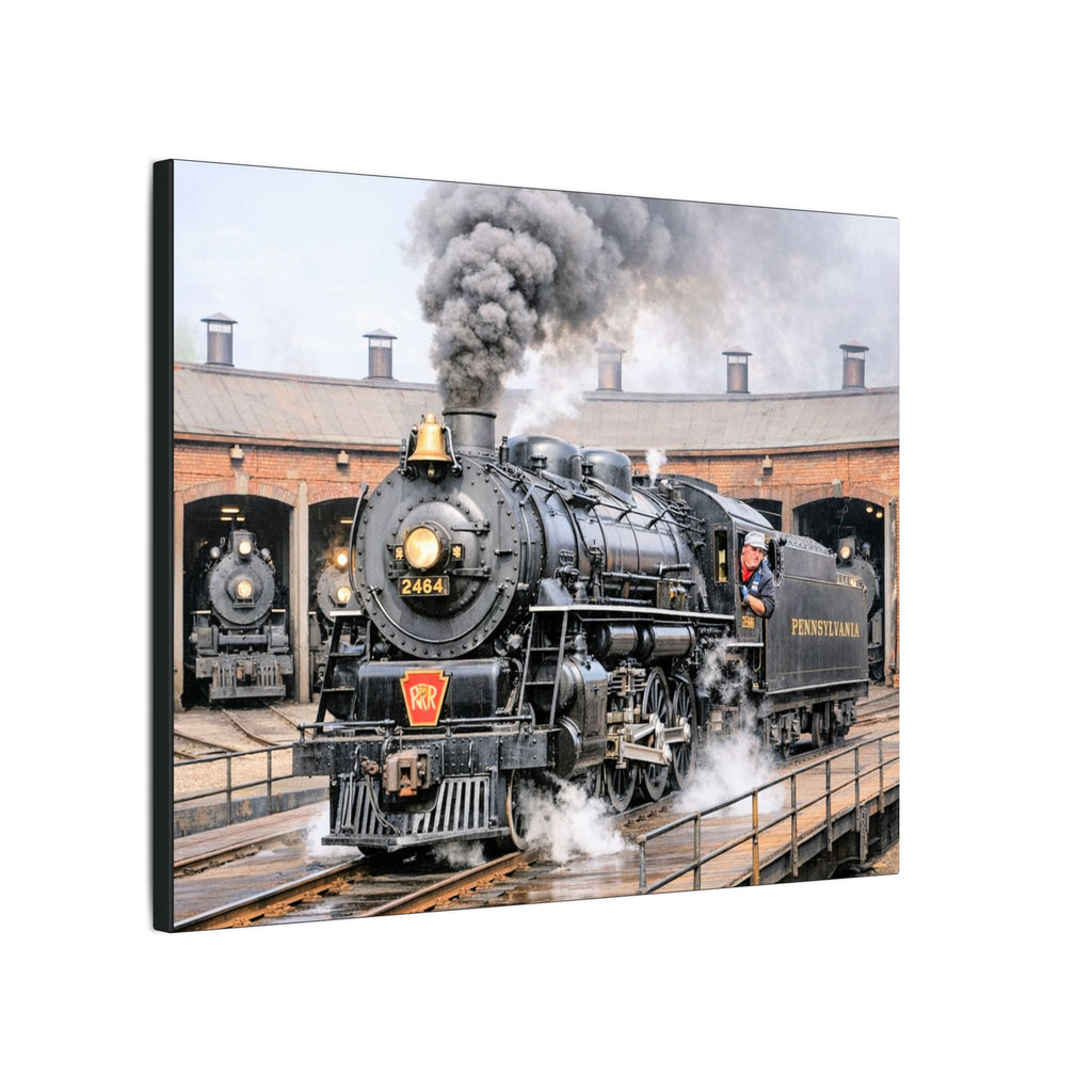 Vintage Steam Locomotive Canvas Print — Pennsylvania Railroad Train Wall Art