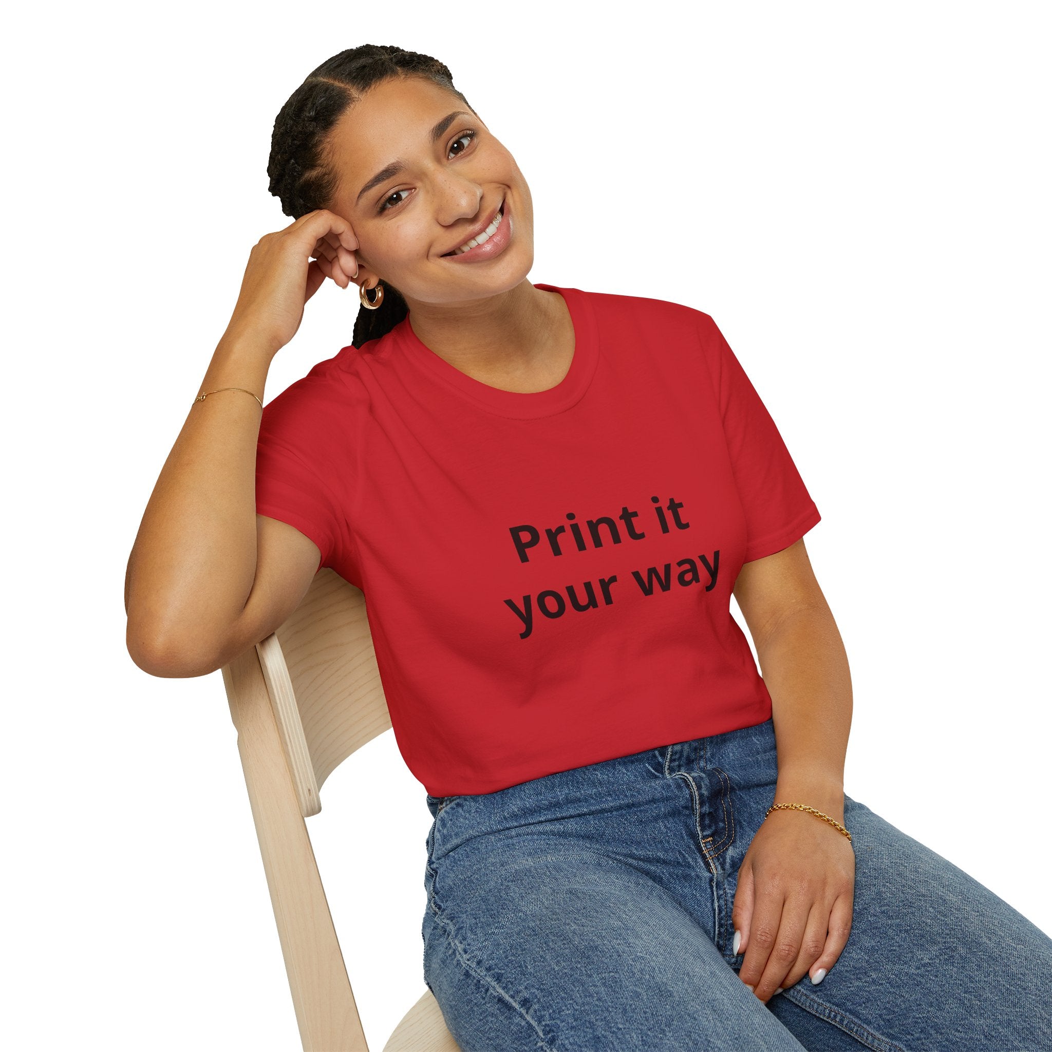 Print it Your Way T-Shirt | Customizable Text Mockup Tee