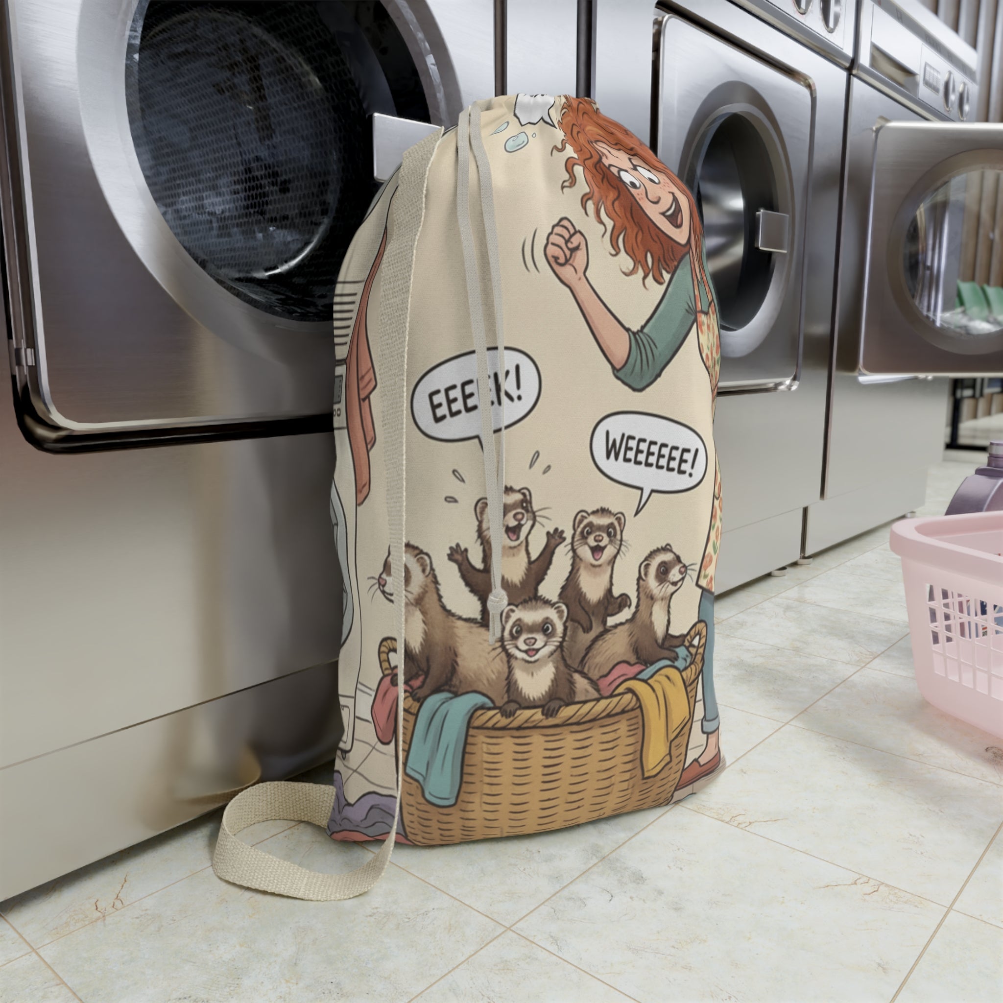 Laundry Bag / Funny Ferrets Playing
