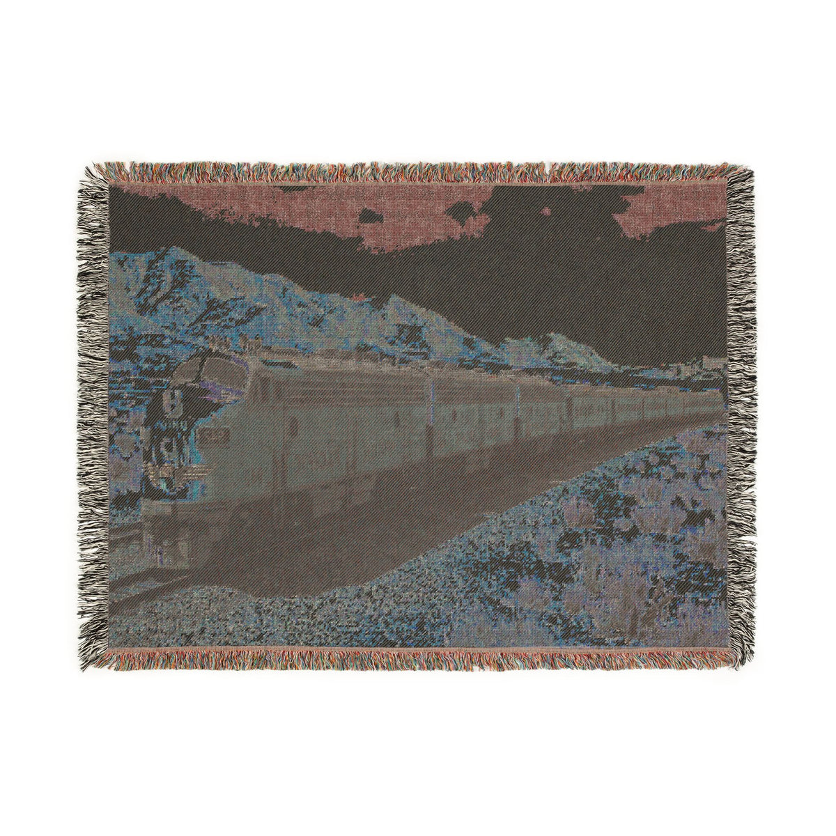 Vintage Streamlined Train Woven Blanket | Desert Locomotive Throw