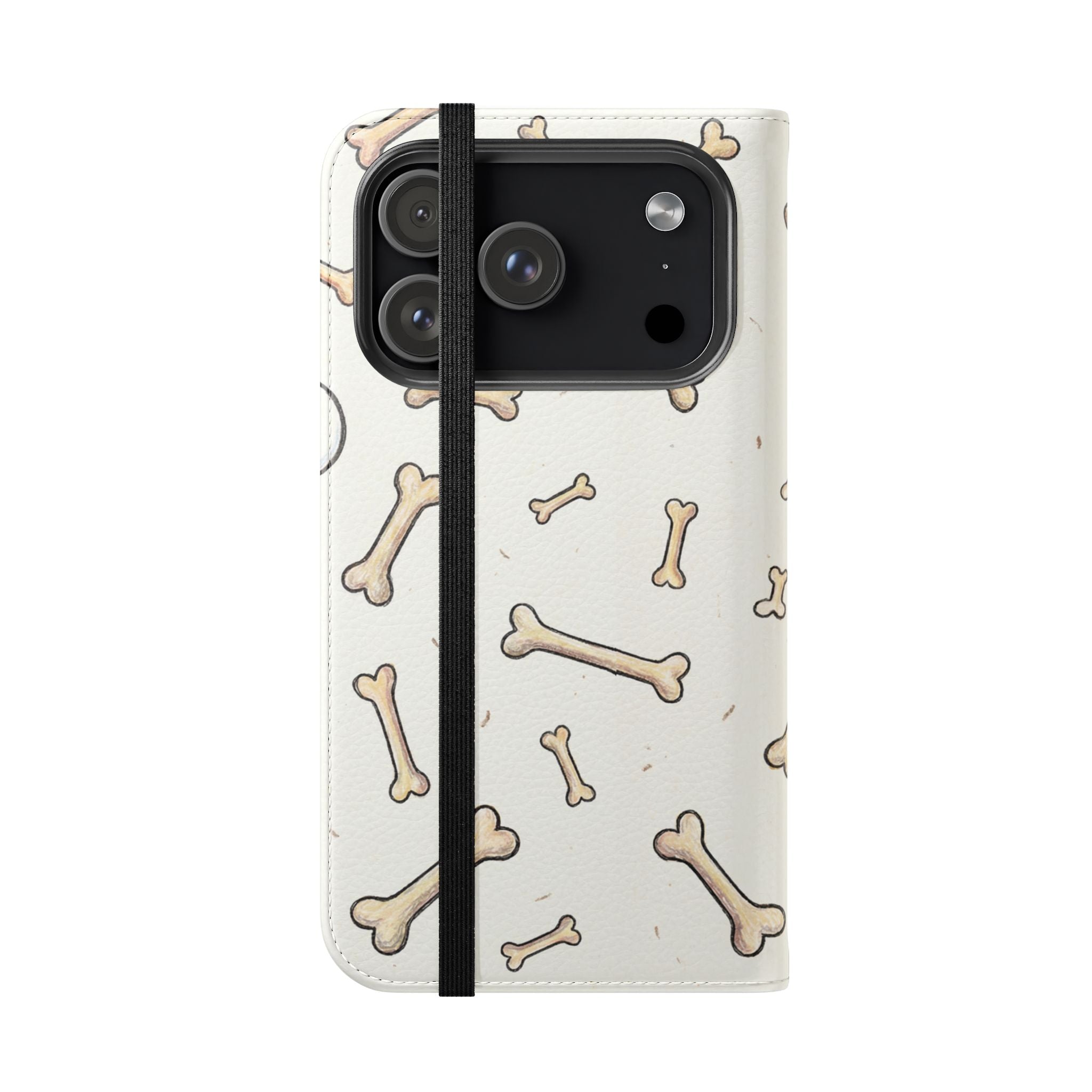 Pug & Bones Phone Flip Case / Cute Dog Wallet Cover