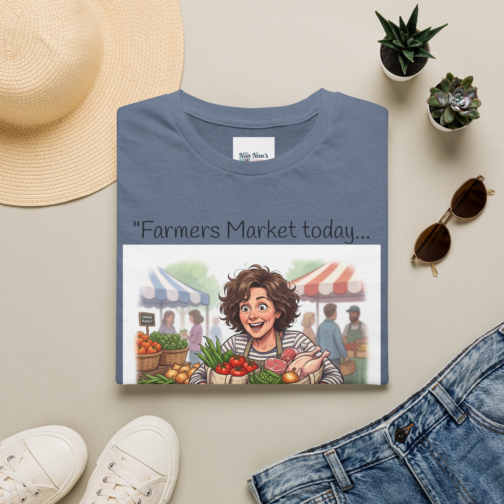 Farmers Market Kitchen Chaos Unisex Graphic T-Shirt – Novelty Cotton Tee