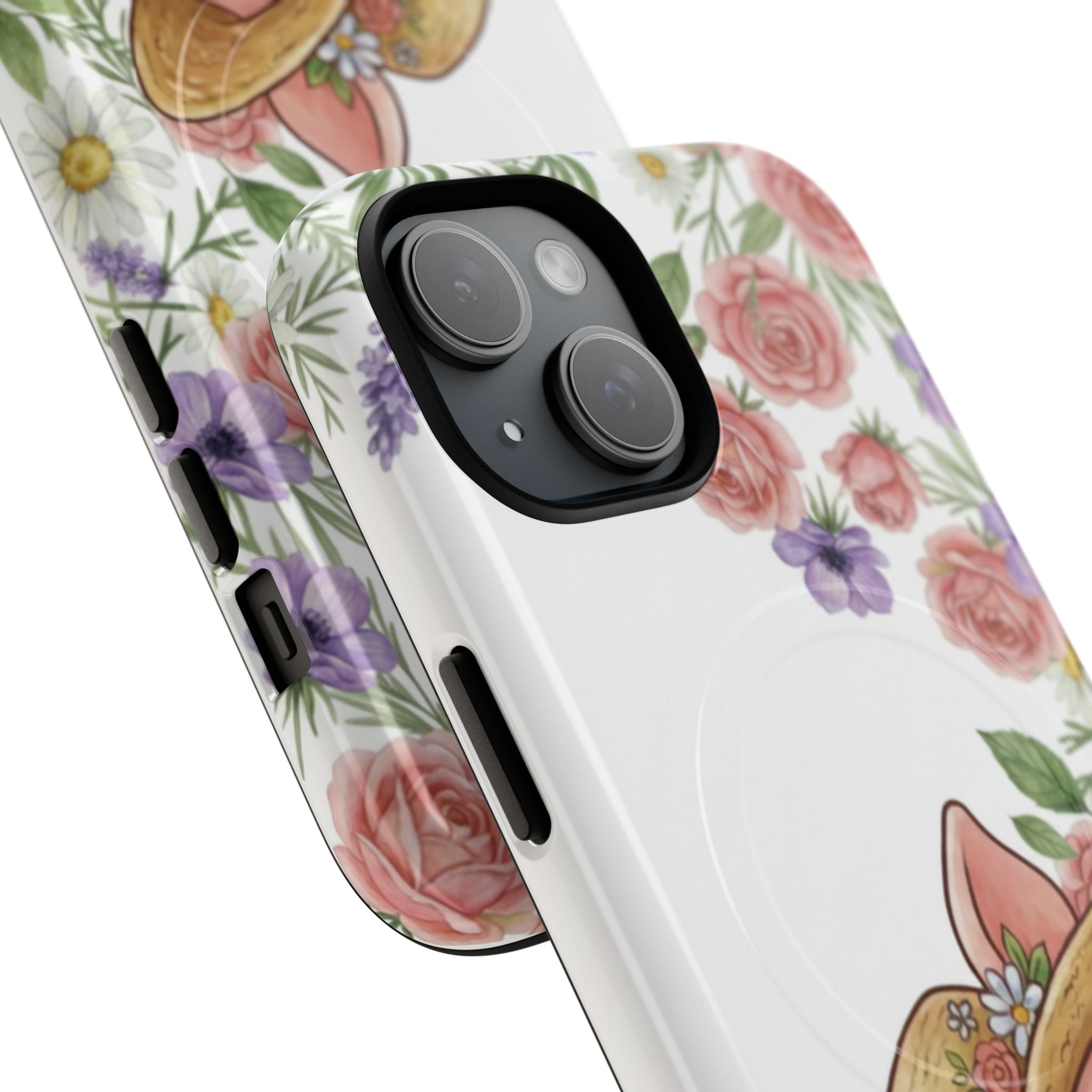 Piglet in Straw Hat Floral Phone Case
