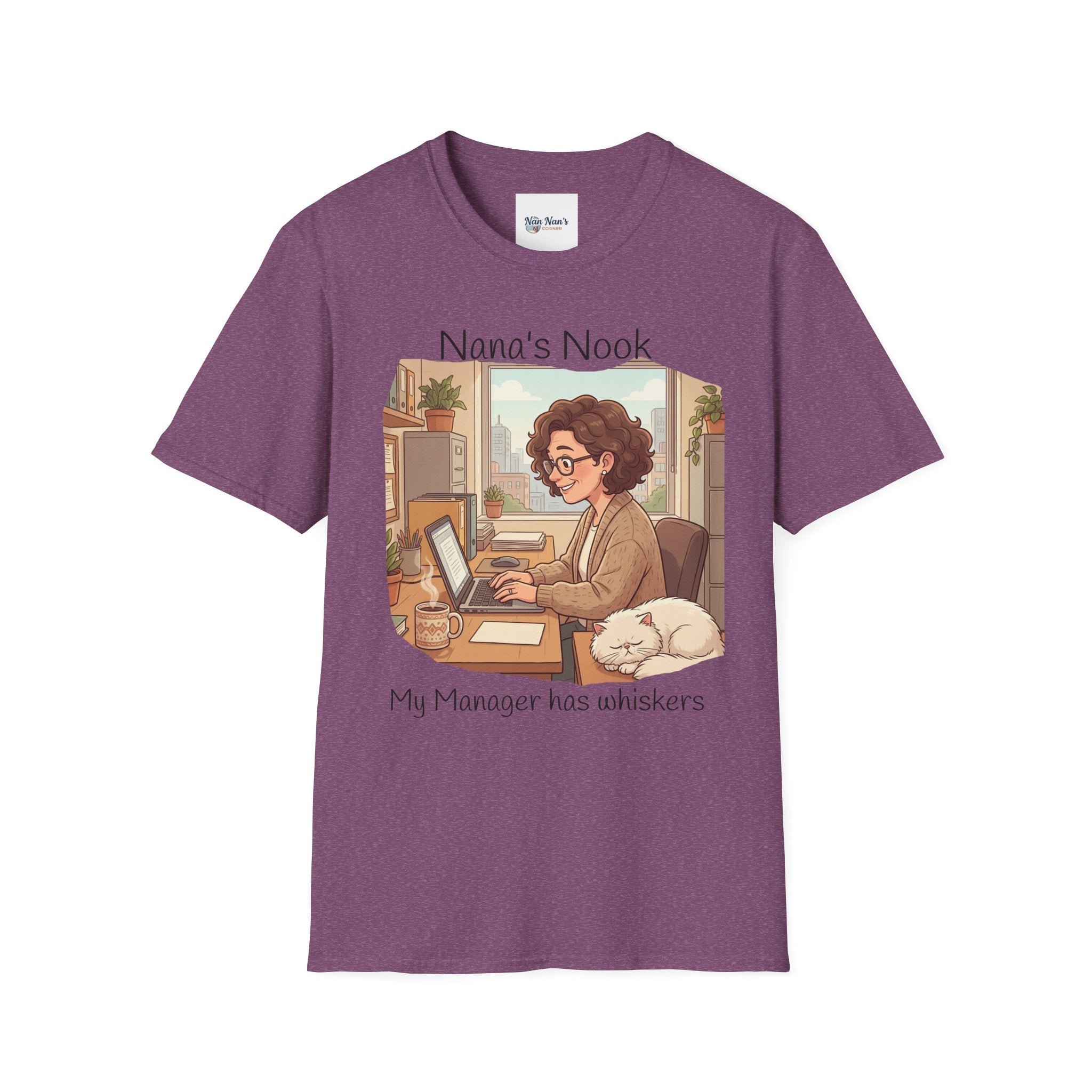 T-Shirt / "Nana's Nook: My Manager Has Whiskers" Cozy Grandma Cat Lover Tee