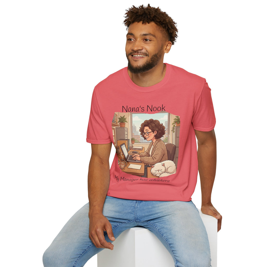 T-Shirt / "Nana's Nook: My Manager Has Whiskers" Cozy Grandma Cat Lover Tee